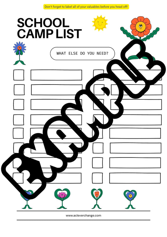 School Camp Checklist (Digital)