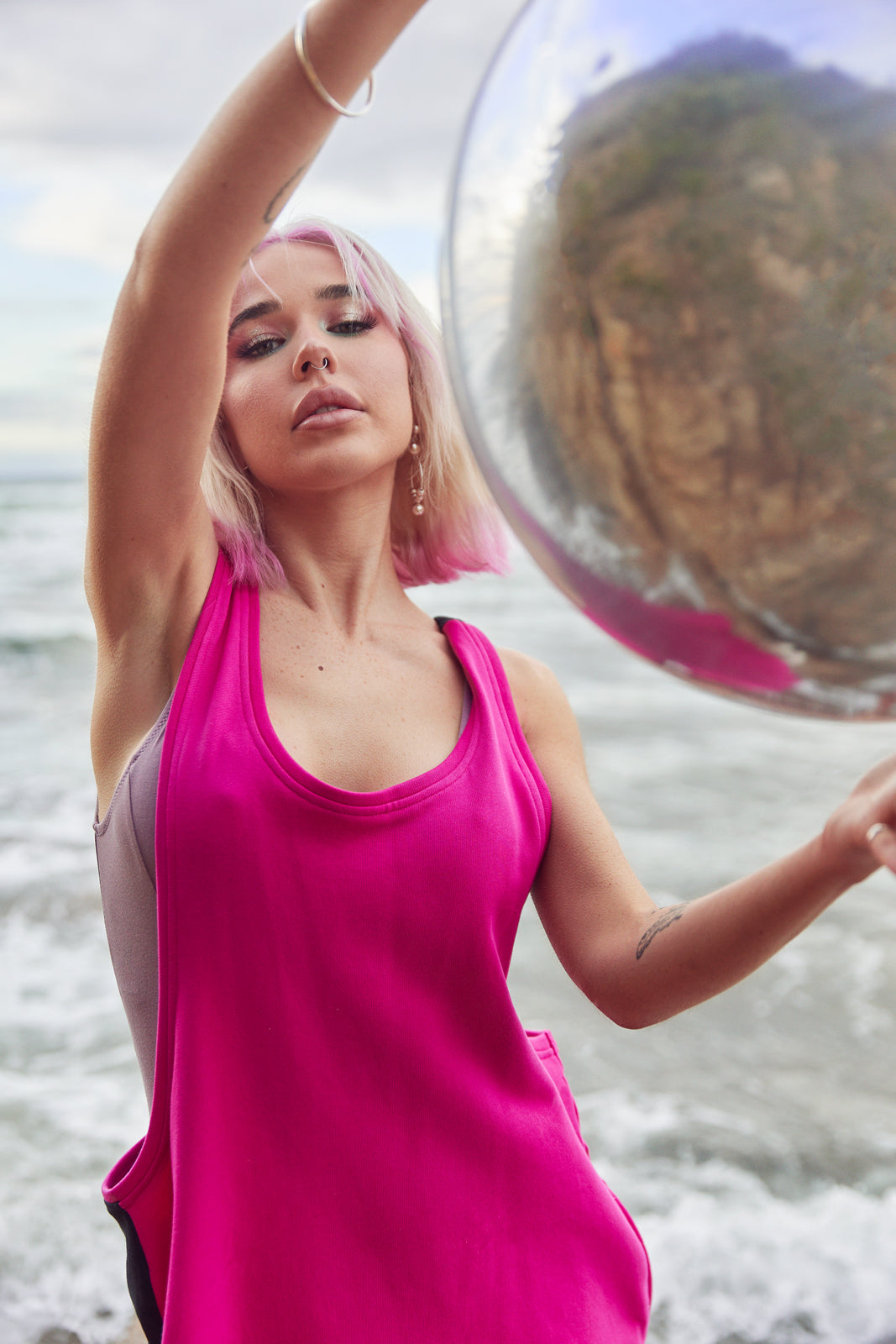 Adults wearable towel dress in Magenta colour
